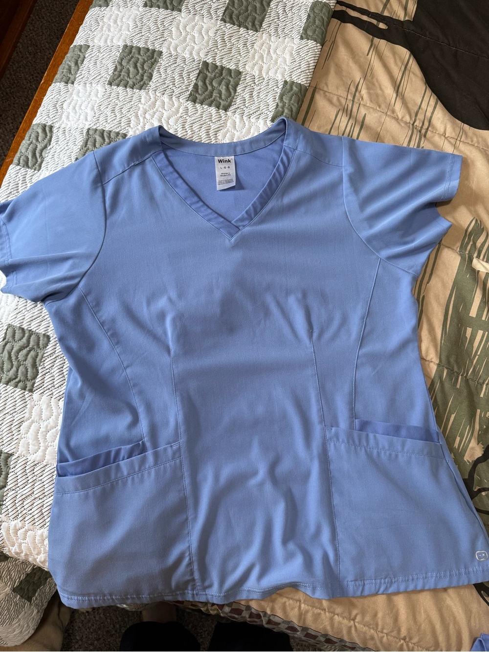 Wink Women’s V-Neck Scrub Top in Light Blue